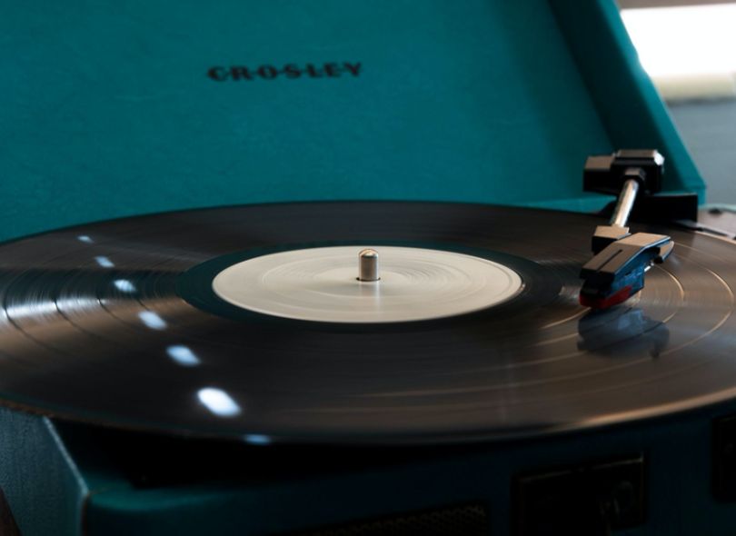 Record player at a dinner party.