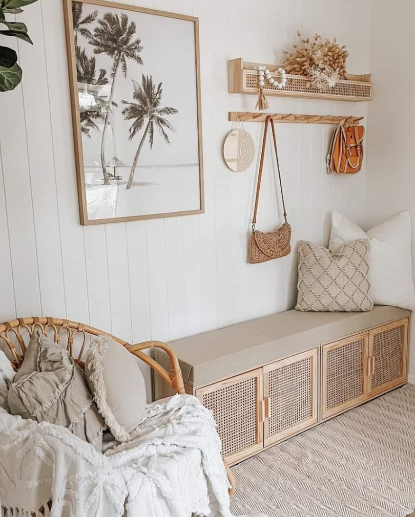 A boho inspired wet room.