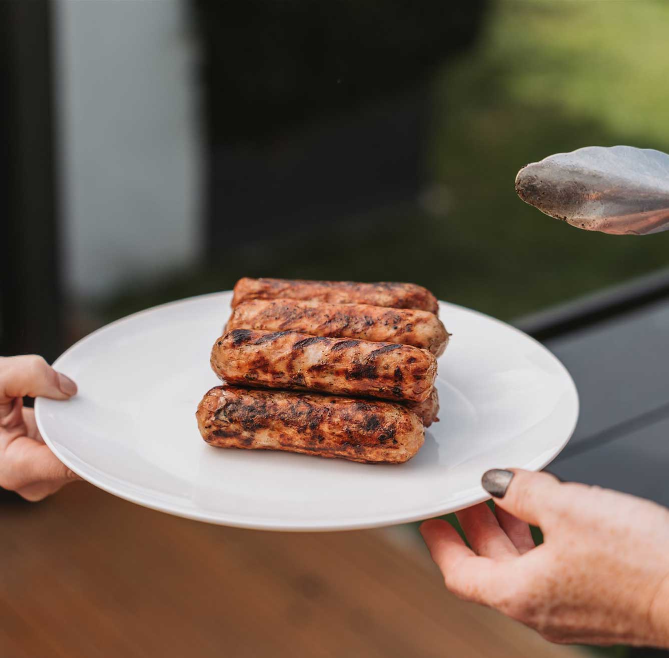 Sausages on a plate