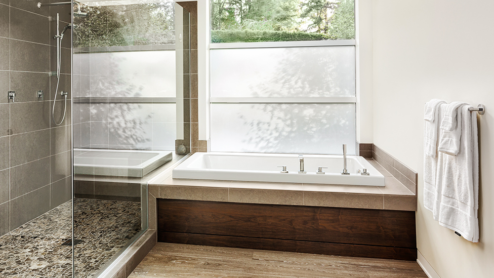 Bath and shower powered by natural gas